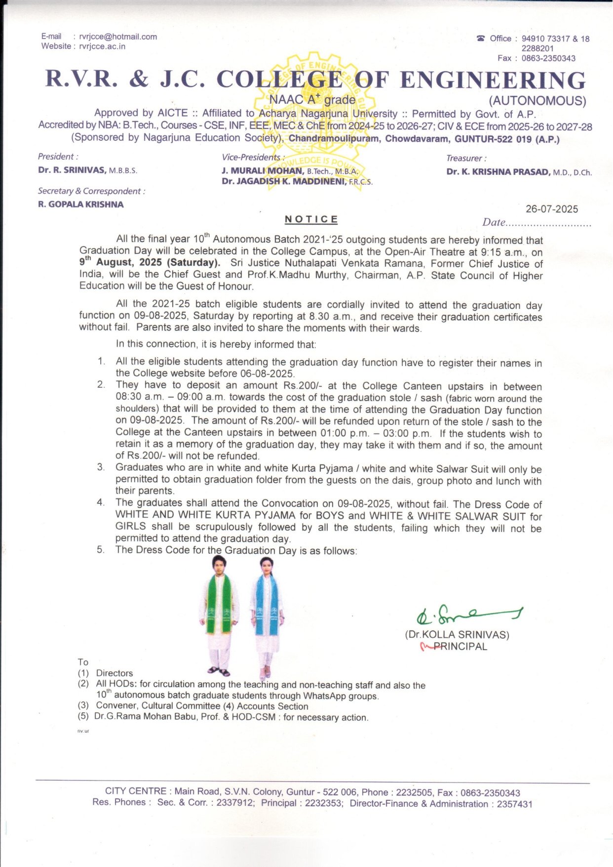 Graduation Day Notice